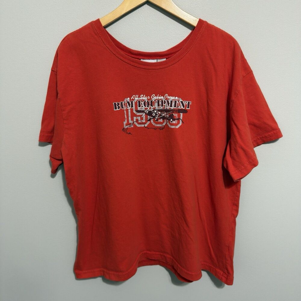 Vintage 90s BUM Equipment Spellout Logo Grunge Boxy Shirt Size 3XL